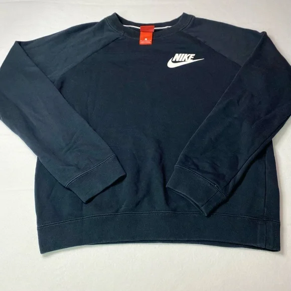 Nike Black Crewneck Sweatshirt Classic Athletic Style - Picture 4 of 10